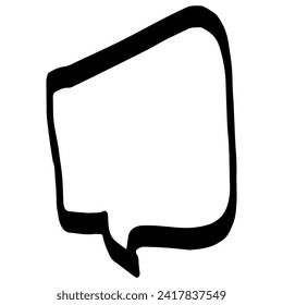 Esbozo de línea delgada de burbuja de voz. Comunicación chat ilustración lineal del diálogo del cliente, plantilla en blanco, etiqueta en blanco. Símbolo de burbuja de habla simple aislado