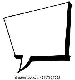 Esbozo de línea delgada de burbuja de voz. Comunicación chat ilustración lineal del diálogo del cliente, plantilla en blanco, etiqueta en blanco. Símbolo de burbuja de habla simple aislado