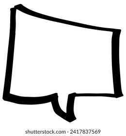 Sprechen Sie eine dünne Linie Skizze. Kommunikation Chat lineare Abbildung des Kundendialogs, leere Vorlage, leeres Etikett. Einfaches Sprechblasen-Symbol einzeln