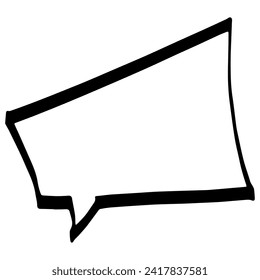 Speech bubble thin line sketch. Communication chat linear illustration of customer dialogue, blank template, blank label. Simple speech bubble symbol isolated