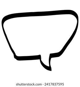 Esbozo de línea delgada de burbuja de voz. Comunicación chat ilustración lineal del diálogo del cliente, plantilla en blanco, etiqueta en blanco. Símbolo de burbuja de habla simple aislado