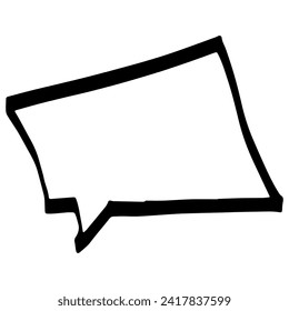 Speech bubble thin line sketch. Communication chat linear illustration of customer dialogue, blank template, blank label. Simple speech bubble symbol isolated