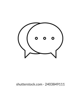speech bubble thin outline icon for website or mobile app
