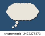 Speech bubble or think bubble on dark blue background