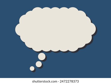 Speech bubble or think bubble on dark blue background