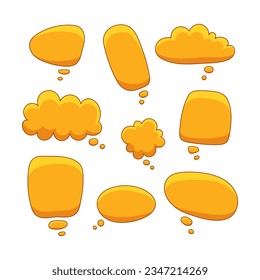 Sprecht eine Blase. Denken Sie an dekorative Objekte für Text. Vektorgrafik. Set von Design-Elementen.