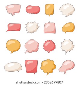Burbuja del discurso. Piense en el mensaje de elemento decorativo. Dibujo de vectores. Colección de elementos de diseño.