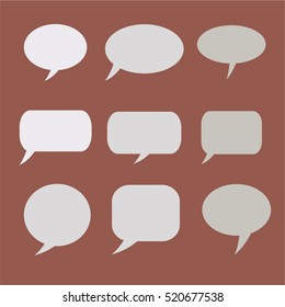 Speech Bubble. Though Balloon. Talk Frame. Set Of Vector Illustration Icons.  