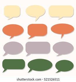 Speech bubble. Though balloon. Talk frame. Set of vector illustration icons.  
