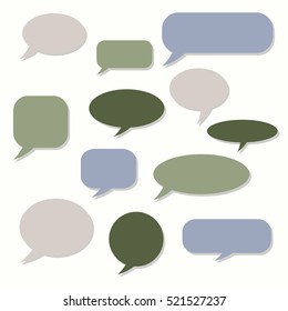 Speech bubble. Though balloon. Talk frame. Set of vector illustration icons.  