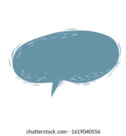 Speech bubble and thought balloon. Hand drawn. Vector