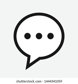 Speech bubble with three dots, Isolated ellipsis conversation icon