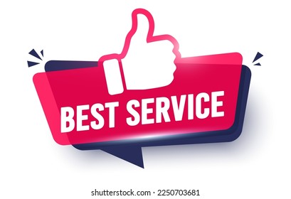 Speech Bubble With Thumb Up Icon And Text Best Service