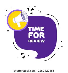Burbuja de voz con tiempo para el texto de revisión. Burbuja del discurso con altavoz. Estilo de arte pop. Icono de línea de vector para negocios y publicidad