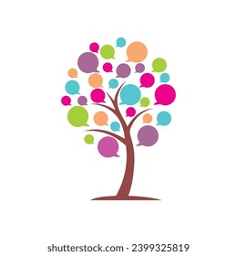 speech bubble tree abstract vector