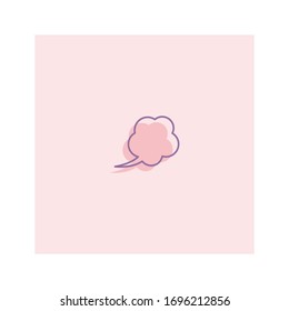 Speech Bubble. Unique shape. Separated Outline. Pink shadow. Blank empty sticker. Graphic Vector illustration. Cartoon Comic style. Simple, minimal design. Isolated Icon. Conversation concept