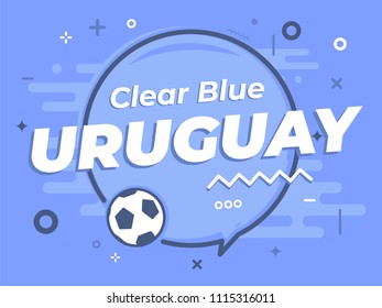 Speech Bubble URUGUAY with icon football, soccer ball. Vector Illustration.