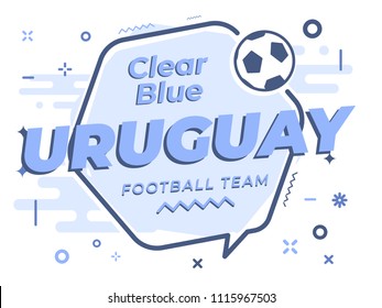 Speech Bubble URUGUAY with icon football, soccer ball. Vector Illustration.
