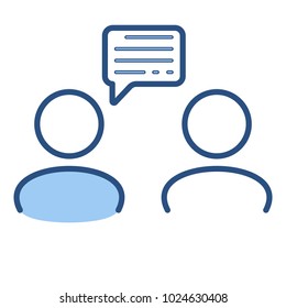 Speech bubble user icon. Communication, people talk icon. Vector illustration