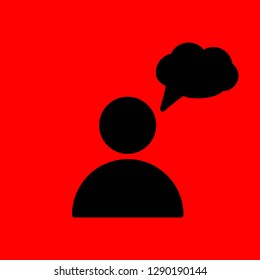 Speech bubble user outline icon. linear style sign for mobile concept and web design