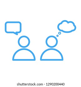 Speech bubble user outline icon. linear style sign for mobile concept and web design