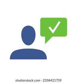 Sprachblase mit Benutzersymbol, Anhänger im sozialen Netzwerk, Vektorgrafik des Dialogs, Chatblase einzeln auf weißem Hintergrund