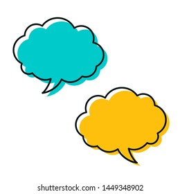 Speech bubble vector background template. Colorful design.