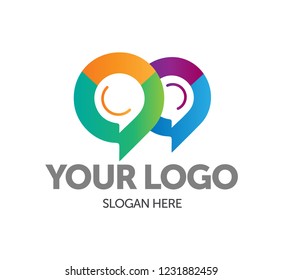 Speech bubble vector design template elements for corporate identity.