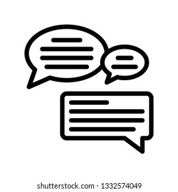Speech bubble vector, Digital marketing line style icon editable stroke