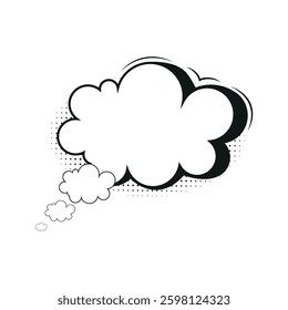 Speech bubble vector in halftone style