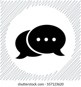 Speech bubble vector icon - black  illustration