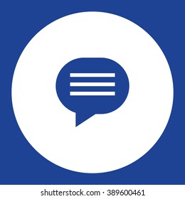 Speech bubble. Vector icon blue and white
