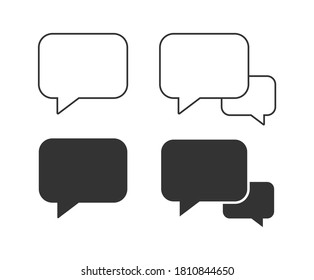 Speech bubble vector icon collection. Message and chat symbol set. Empty or blank speak and text sing. Discussion and conversation logo. Isolated on white background.