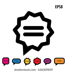 Speech Bubble Vector Icon Collection. Set of Thought Bubbles