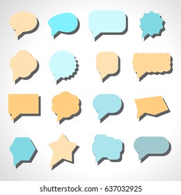Speech Bubble Vector Icon Collection. Set of Thought Bubbles