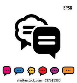 Speech Bubble Vector Icon Collection. Set of Thought Bubbles