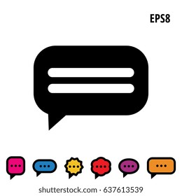 Speech Bubble Vector Icon Collection. Set of Thought Bubbles