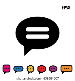 Speech Bubble Vector Icon Collection. Set of Thought Bubbles