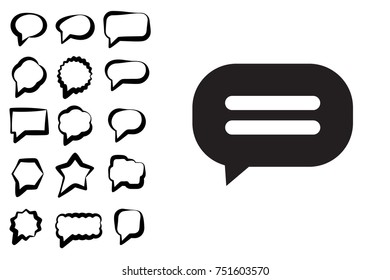 Speech Bubble Vector Icon Collection. Set of Thought Bubbles