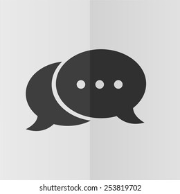 Speech bubble vector icon. Effect of folded paper. Flat design