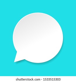 Speech bubble vector icon, flat cartoon empty or blank dialogue ballon for text in paper style isolated