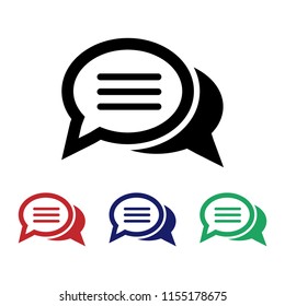 Speech bubble vector icon, Message sign, Flat speech bubble