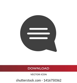 Speech bubble vector icon in modern design style for web site and mobile app