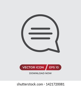 Speech bubble vector icon in modern design style for web site and mobile app