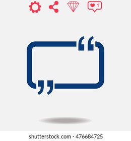 Speech Bubble vector icon on grey background.