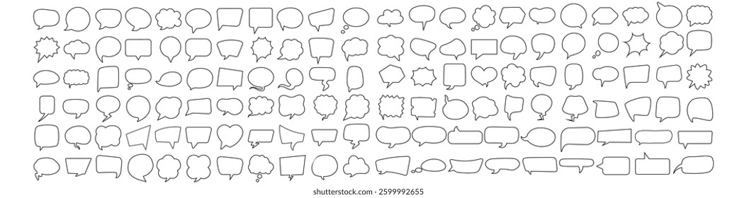 Speech bubble vector icon set. Chat illustration sign collection. Message symbol. Text bubble logo.