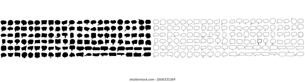 Speech bubble vector icon set. Chat illustration sign collection. Message symbol. Text bubble logo.