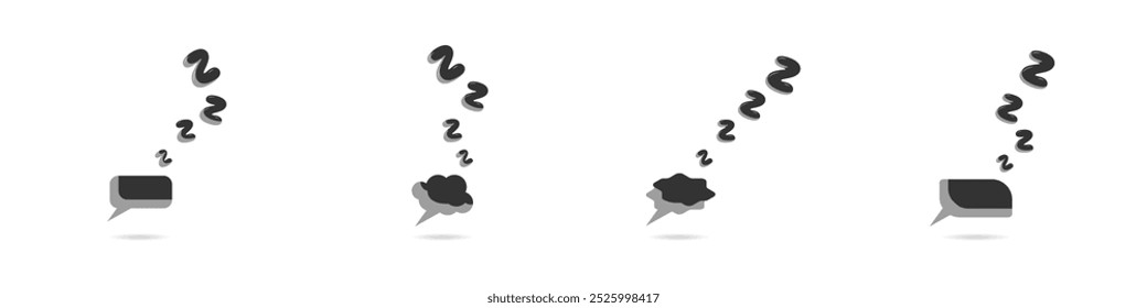 Speech bubble vector icon. Sleepy message bubble icon. A thought in a dream. Letters sign sleep vector. Zzzz dream bubble. Frame chat vector with sleep. Vector illustration.
