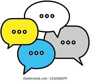 Speech bubble vector icon. Social media messages, comic bubbles and chats. Think stickers, speech comments. Interface dialog, talk button, application speech balloon. Message, communication letter