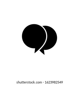 Speech bubble vector icon, speech bubble icon symbol sign in black flat shape design on white background